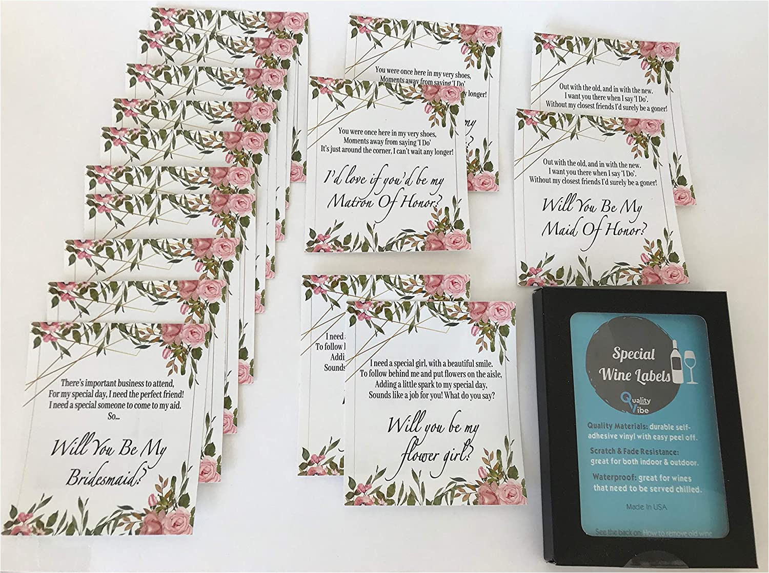 Scratch Card Wedding Favours Poem Set Of 16 Labels Will You Be My Bridesmaid Matron Of Honor Maid Of Honor Flower Girl with Poems ask Bridesmaids Using Beautiful Poems On Labels