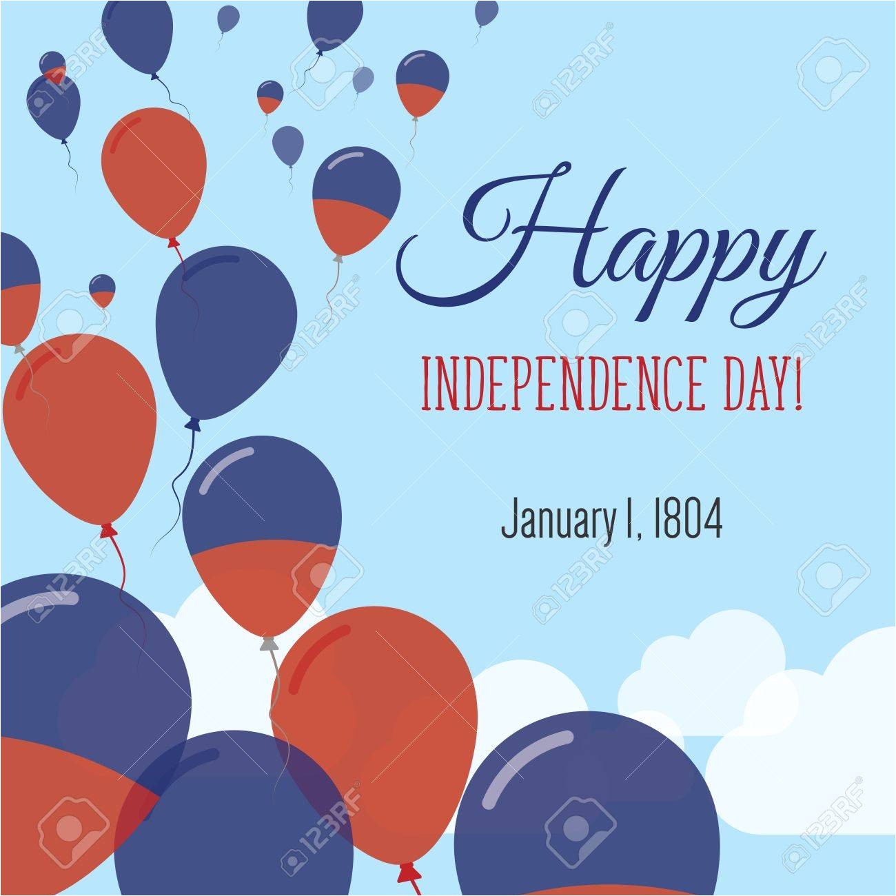 87280768 independence day flat greeting card haiti independence day haitian flag balloons patriotic poster ha jpg