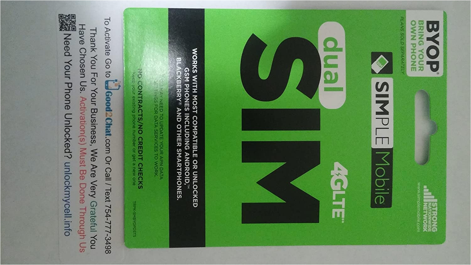 Simple Mobile Sim Card Number Simple Mobile byop Regular Sim Trap Pack