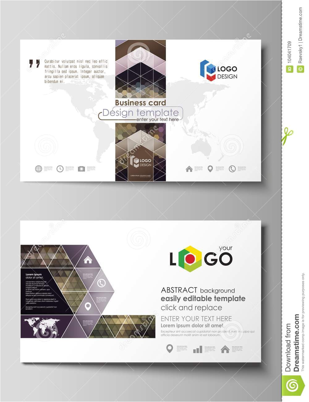 business card templates easy editable layout abstract vector design template multicolored backgrounds geometrical patterns 104041709 jpg