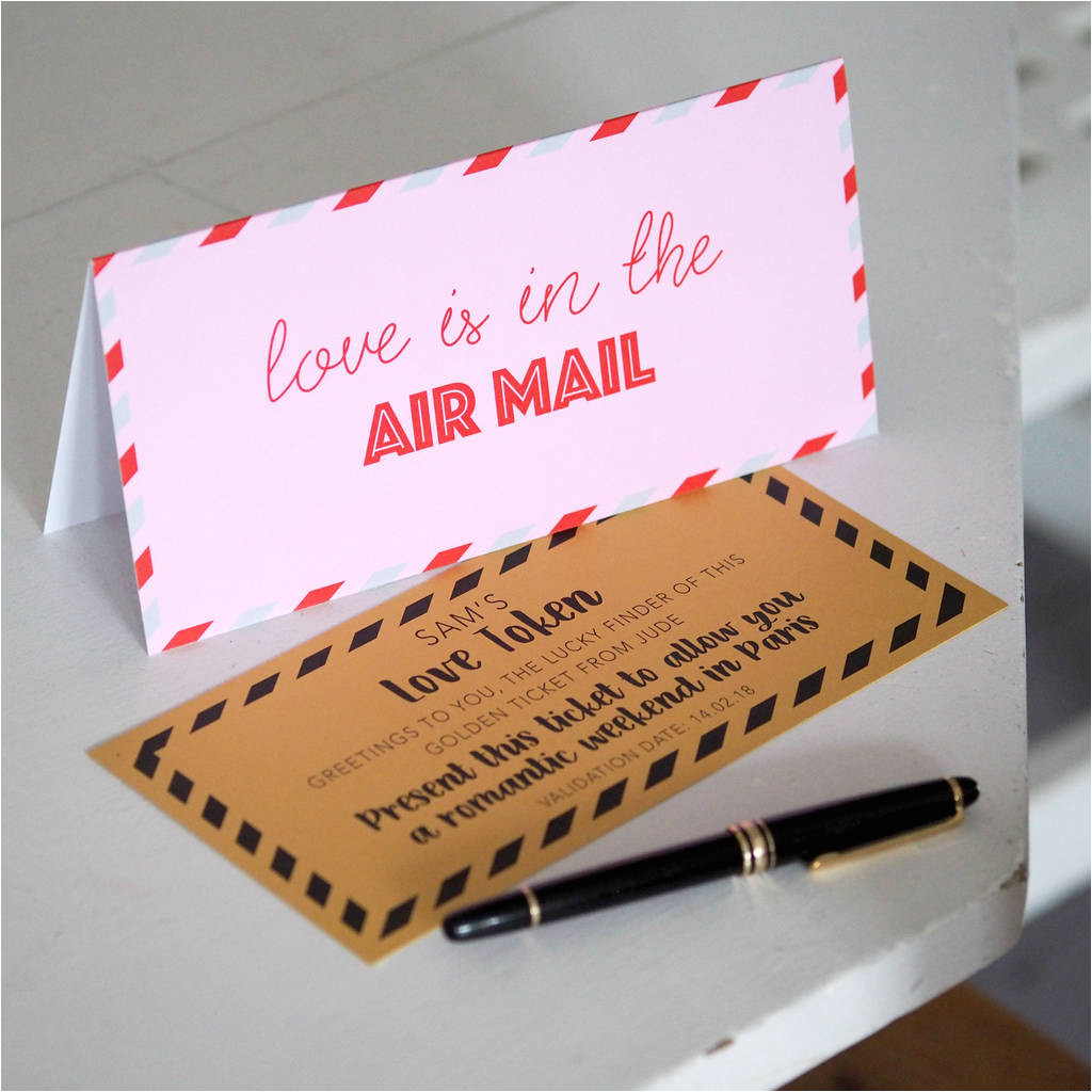 original airmail valentine card with love token jpg