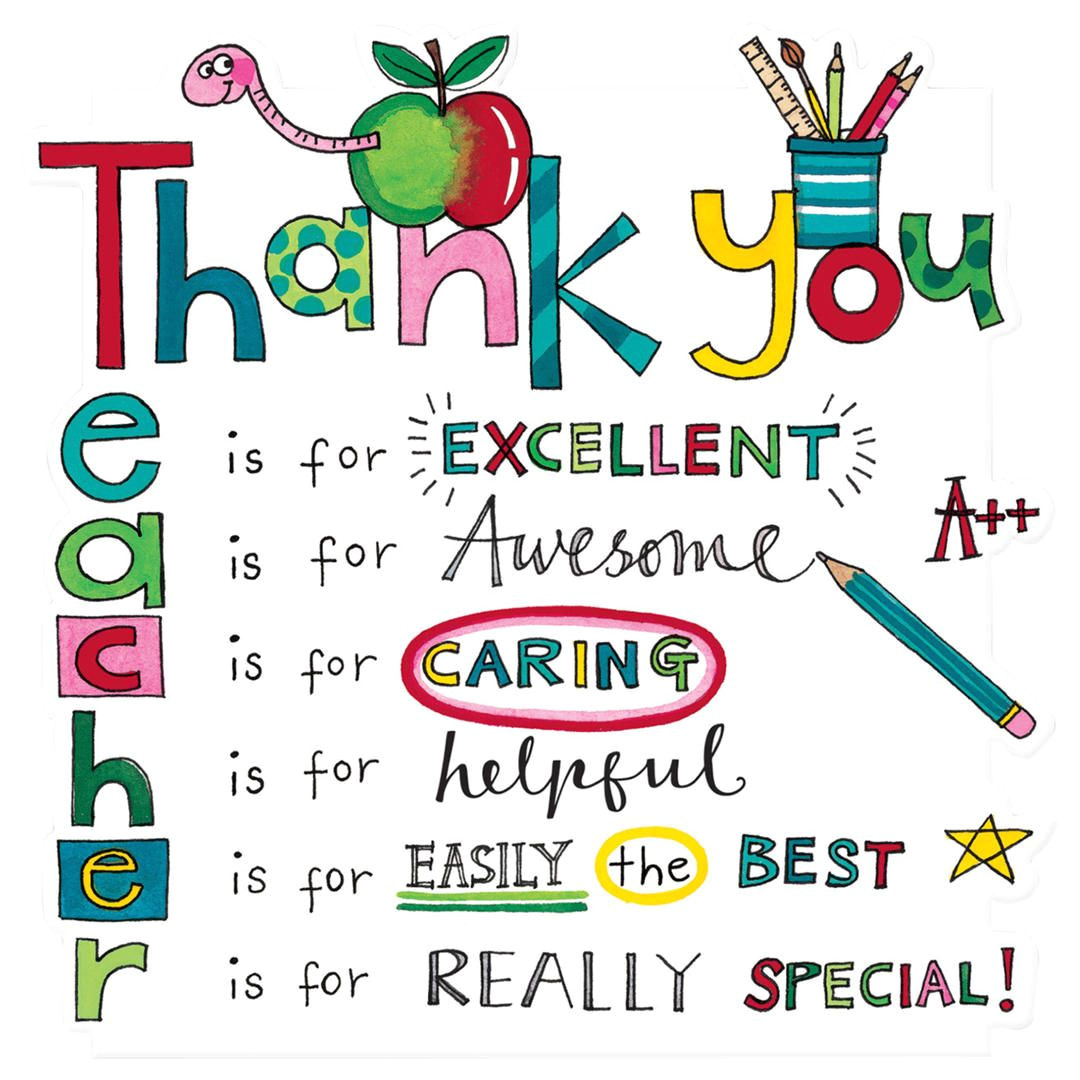 Teacher Thank You Card Ideas Rachel Ellen Designs Teacher Thank You Card with Images