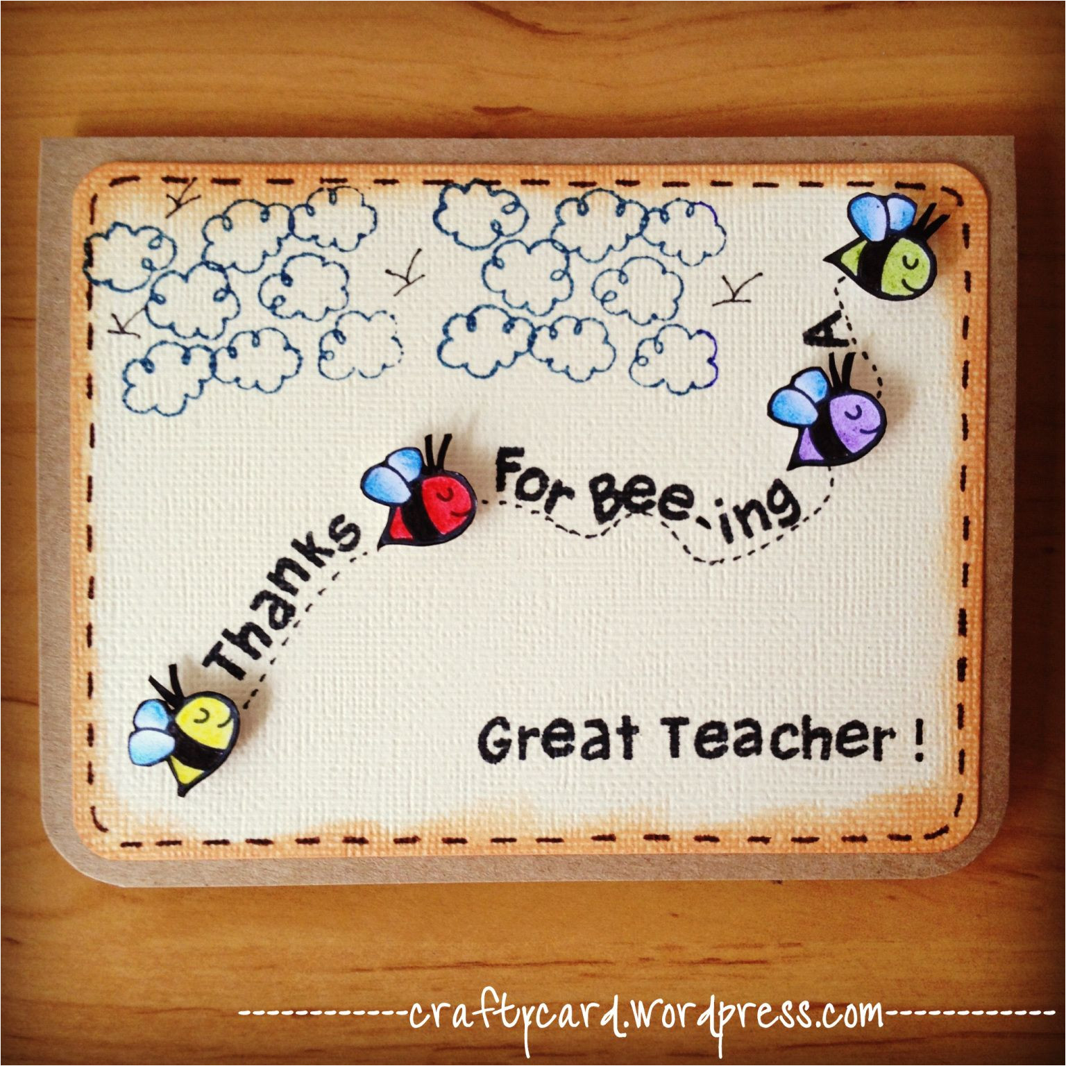 Teachers Day Card for Ukg Students M203 Thanks for Bee Ing A Great Teacher with Images