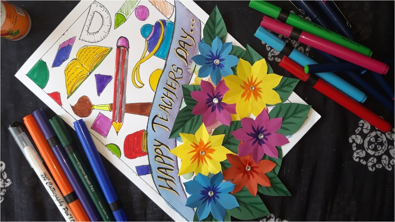 Teachers Day Greeting Card Youtube Diy Teachers Day Greeting Card How to Make Teachers Day Card at Home