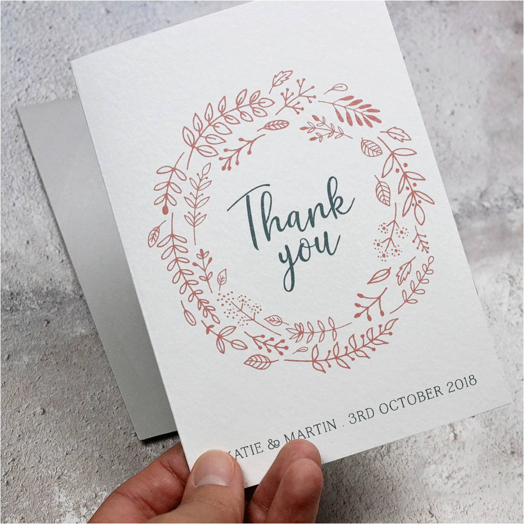 Thank You Card Hong Kong Personalised Simple Foliage Thank You Card