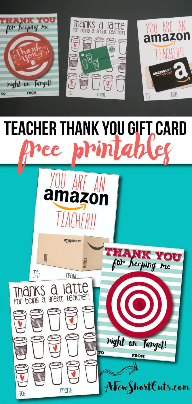 Thank You Card Kindergarten Teacher Free Teacher Gift Card Printable Thank You Card Idea
