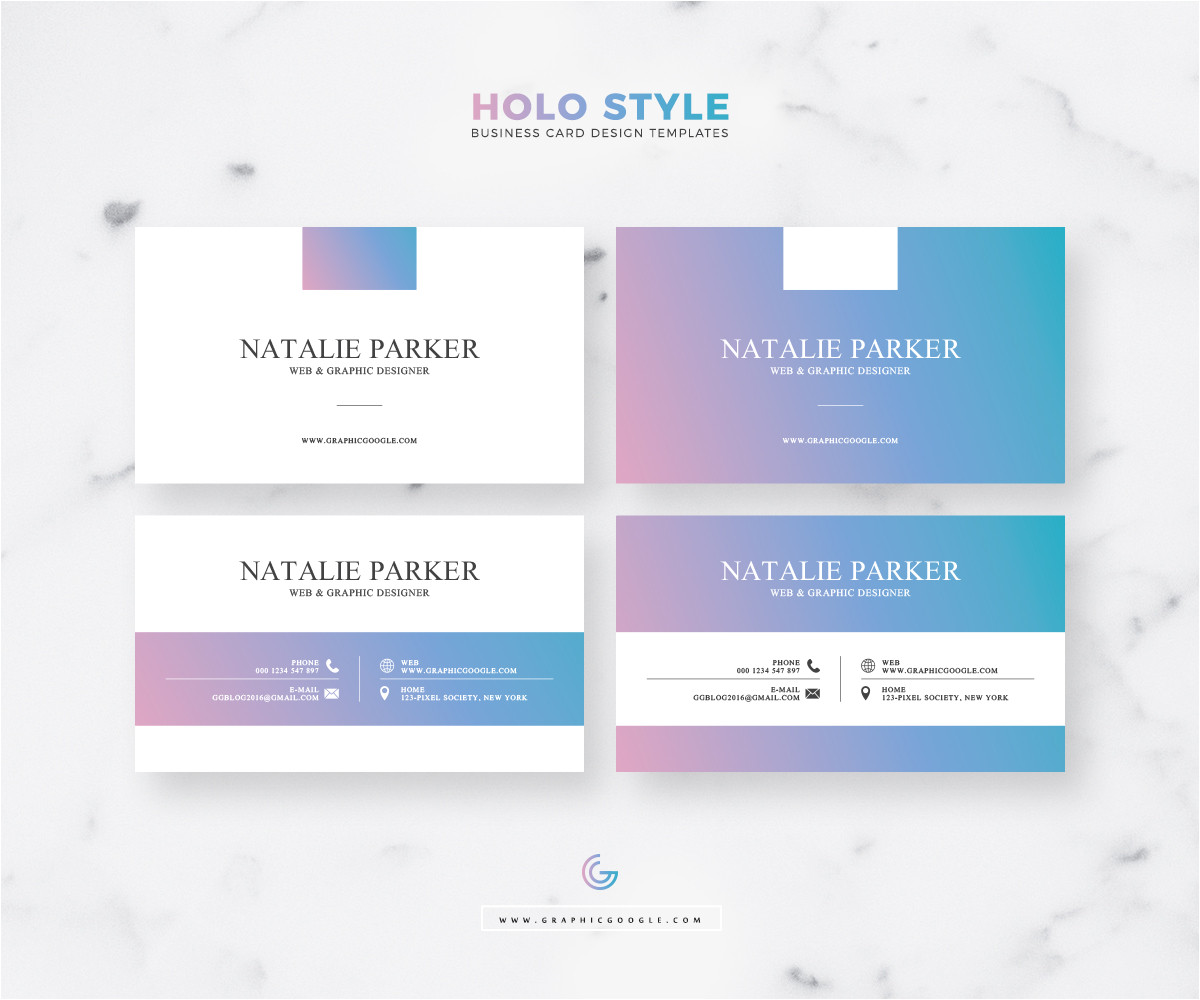 free modern holo style business card design templates 2018 jpg