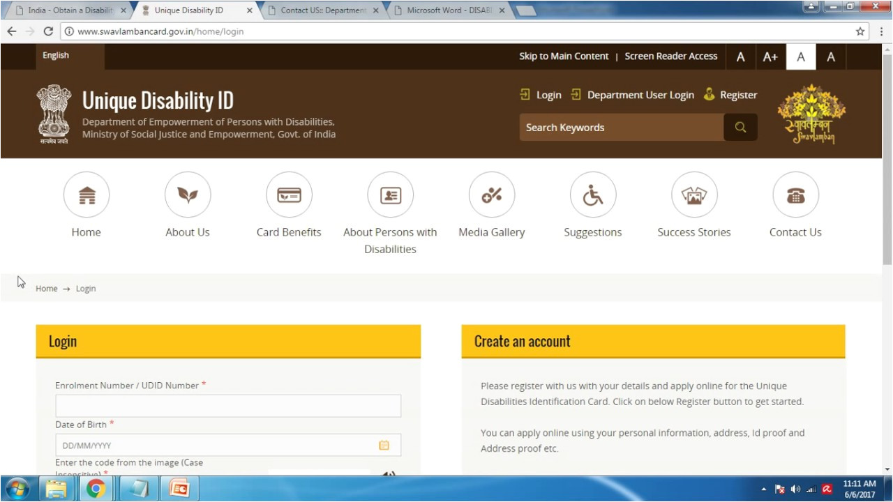 Unique Disability Id Card Status India Apply for Disability Card Unique Disability Identity Card Udid In Engllish