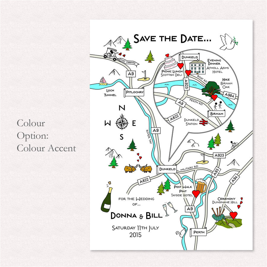original wedding or party map colour accent design jpg