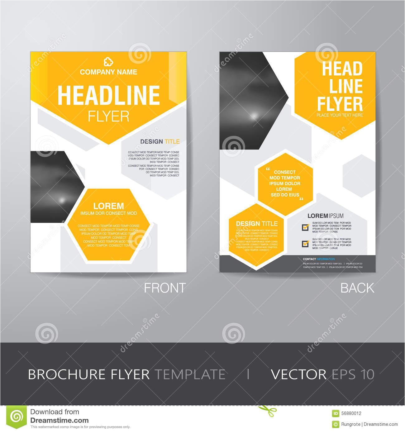 corporate hexagonal brochure flyer design layout template size bleed vector eps 56880012 jpg