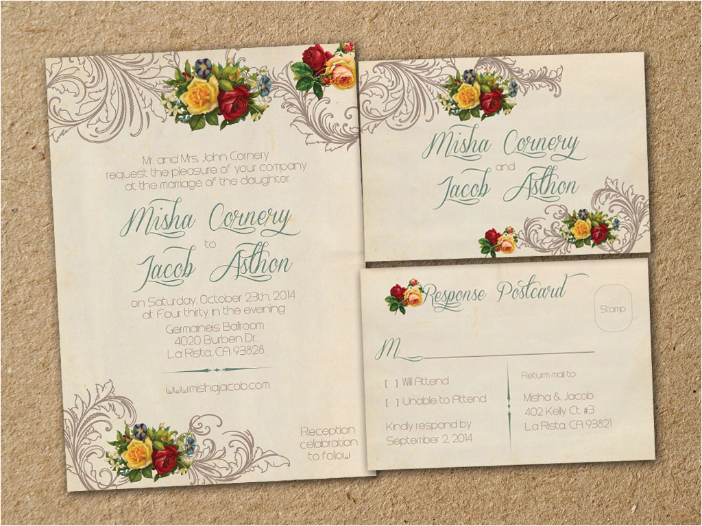 vintage wedding card printing jpg
