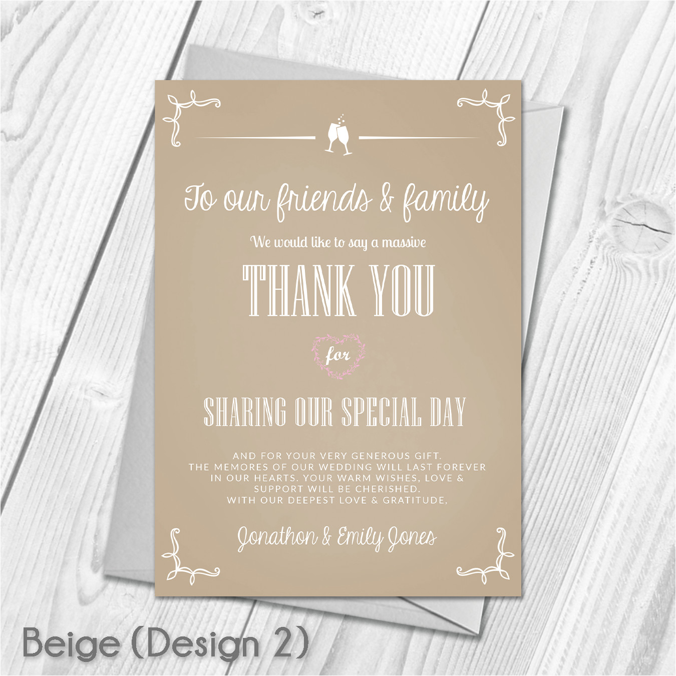 Wedding Thank You Card Wording Uk Premium Personalised Wedding Thank You Cards Wedding Guest