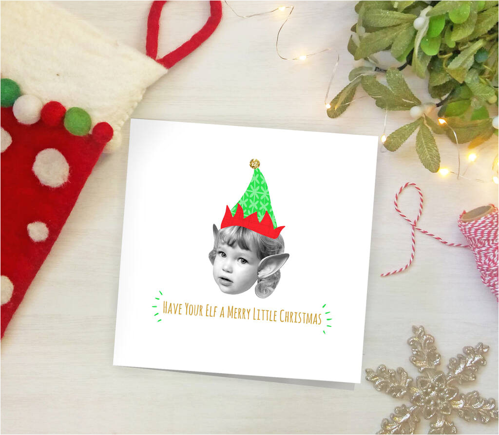 original set of 6 personalised elf christmas card jpg