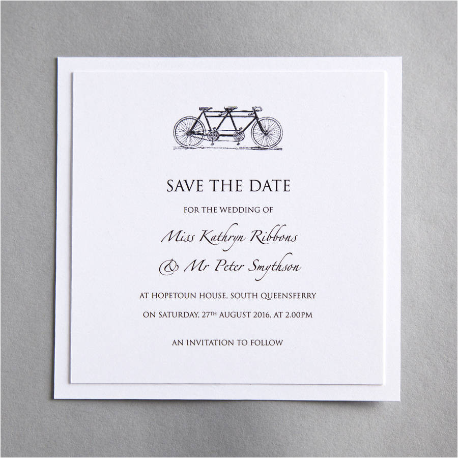 original tandem bicycle wedding invitation jpg