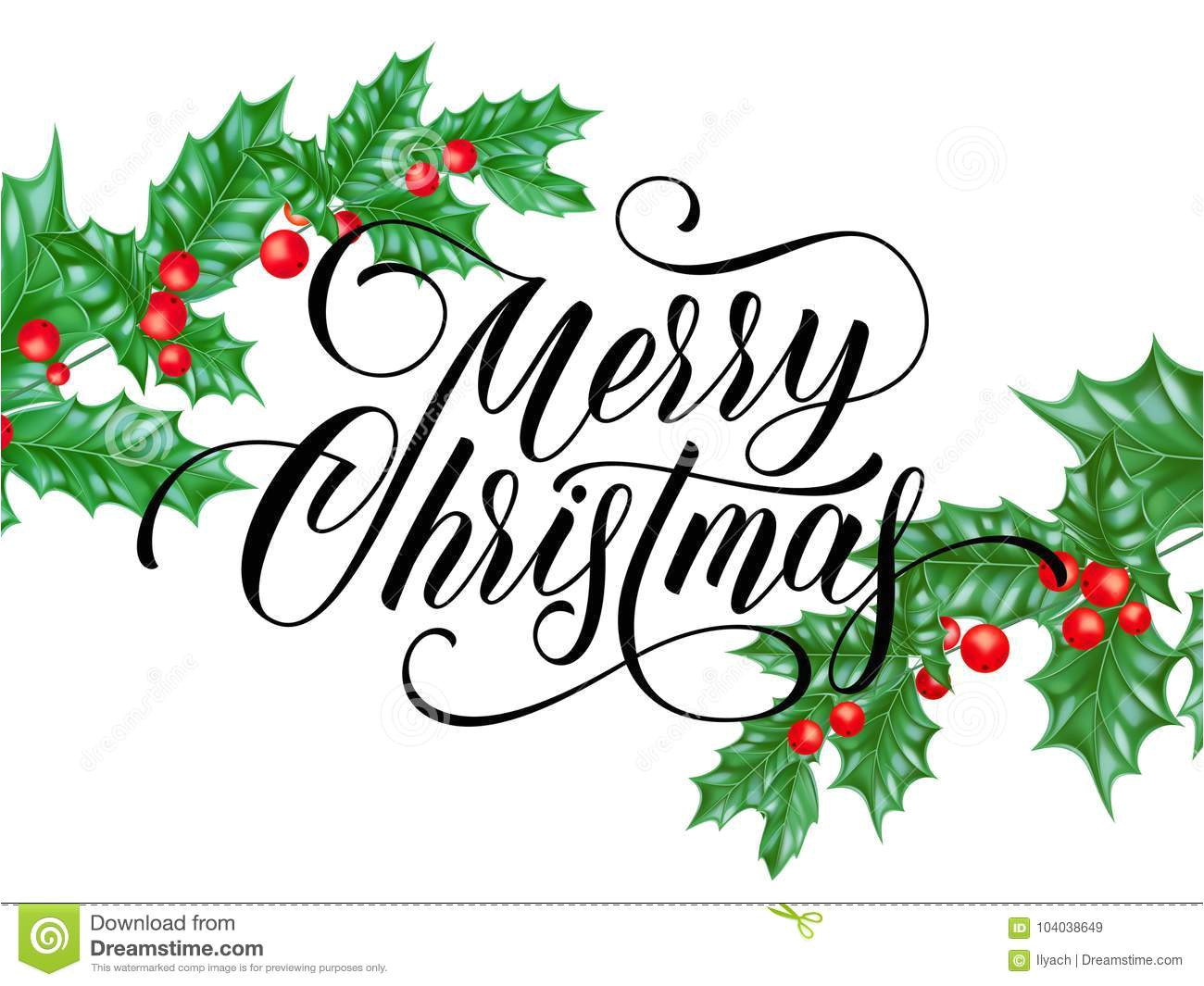 merry christmas greeting card holy snow white background vector winter holiday calligraphy wish text lettering design 104038649 jpg