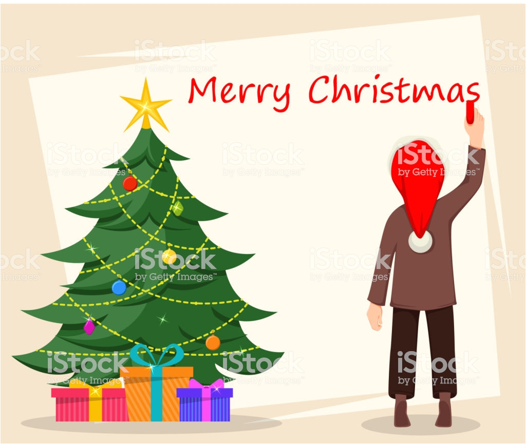 merry christmas greeting card poster or banner vector id1055556318