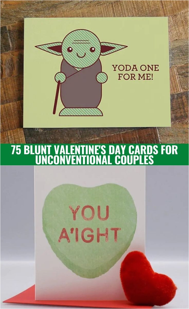Yoda One for Me Valentine Card 75 Blunt Valentine S Day Cards for Unconventional Couples