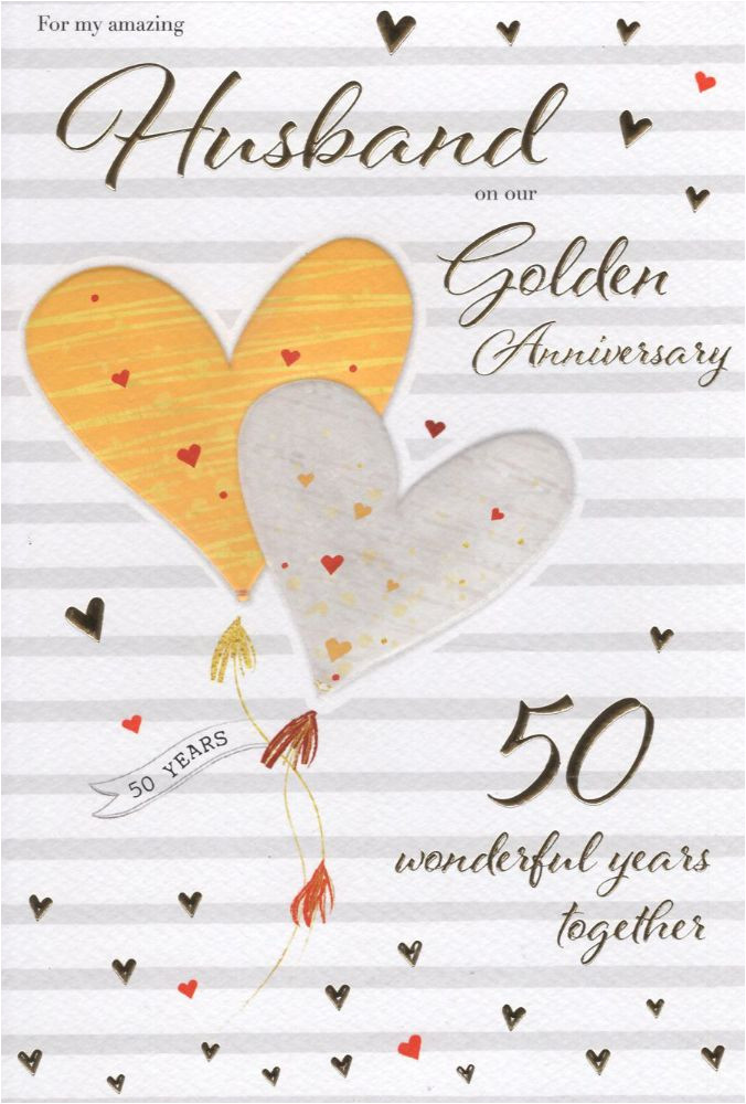 husband golden 50th wedding anniversary card p