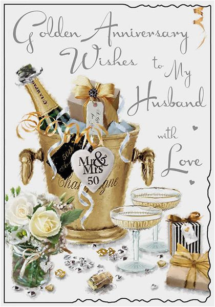 husband golden wedding anniversary card p