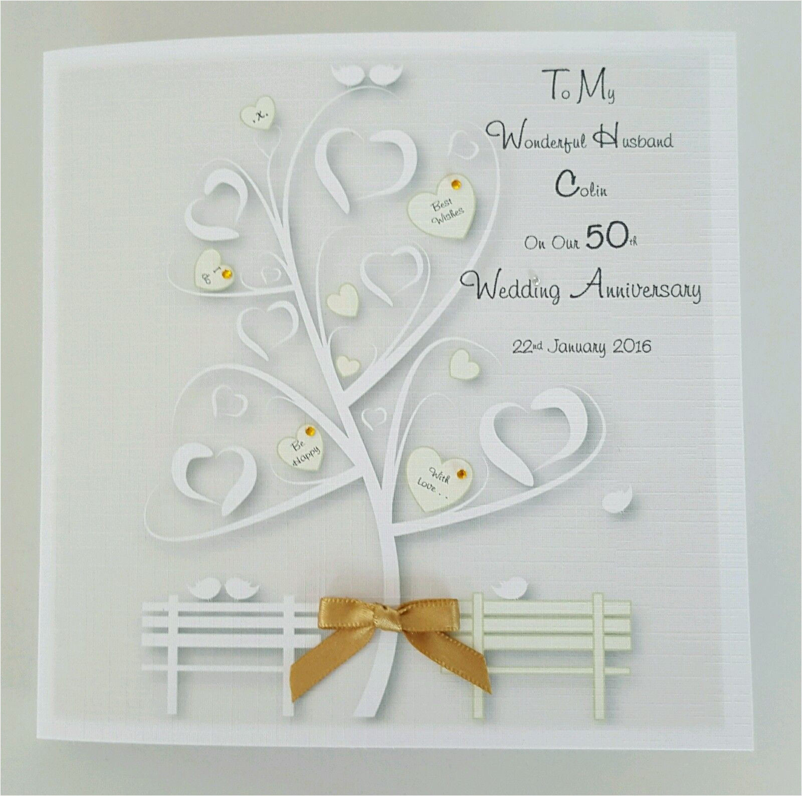 personalised 50th golden anniversary card husband wife small large boxed option