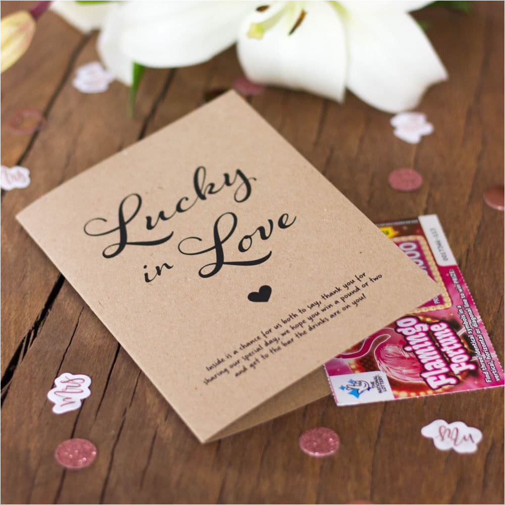 kraft brown lucky in love lottery scratch card holders set of 6 rustic p