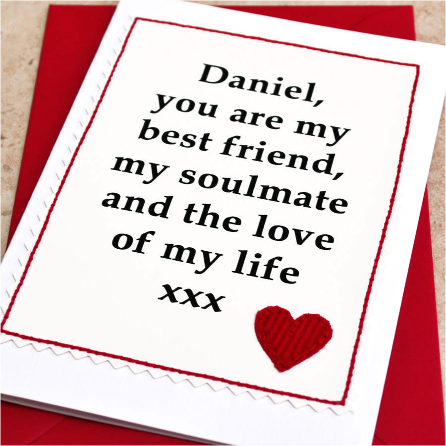 love of my life personalised anniversary card