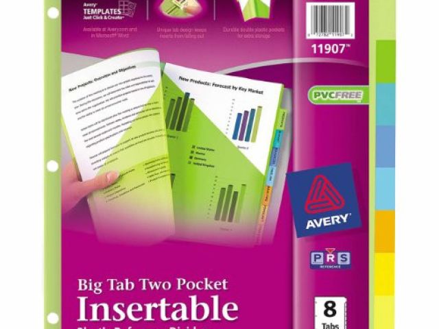 Avery Template 11901 Avery Worksaver Big Tab Insertable Dividers 5 Tabs