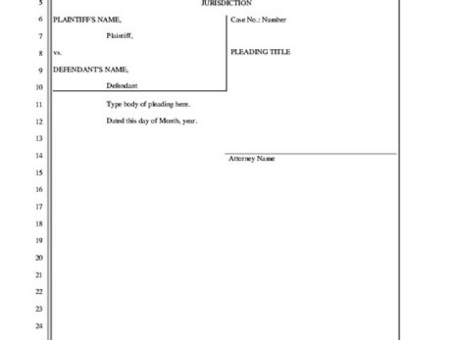 pleadings template pleading paper 28 lines pleadings template